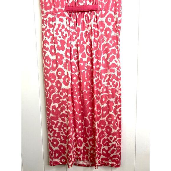 Emporio Armani Pink Animal Print Cap Sleeve Open Back Knee Length Silk Dress 4/6 - Picture 3 of 9